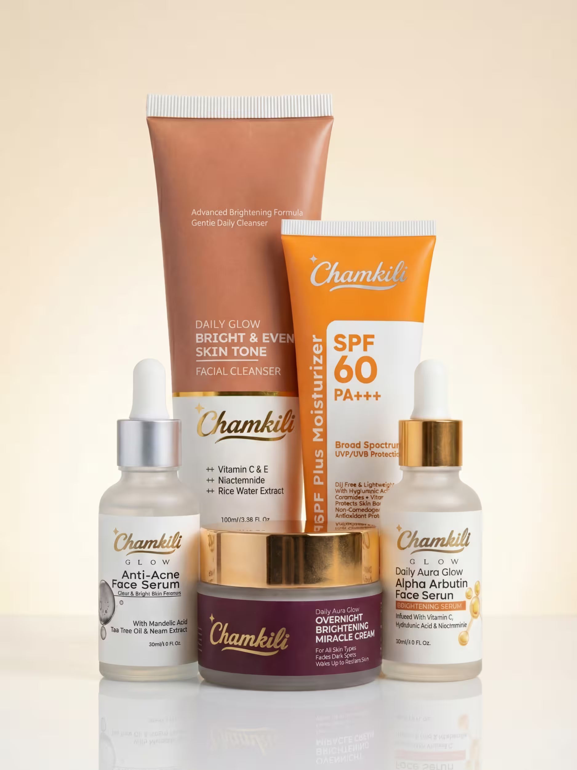 Chamkili Complete Glow Routine (5-Step AM+PM)